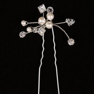Toni Federici Bridal Hair Pin PK Charm 26 Pearls Crystals